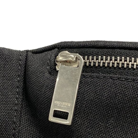SAINT LAURENT PARIS Classic Monogram Belt Bag Black Canvas Leather 840-061725 - Picture 11 of 14